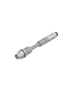 Kupplung axial • A-codiert • Flansch mit Leitung • M8x1 • 8-pol. • 1,5 m • 4xAWG24 • PVC geschirmt • Geschirmt • Verbindungsleitung • Hinterwandmontage • Geschirmt  M8x1