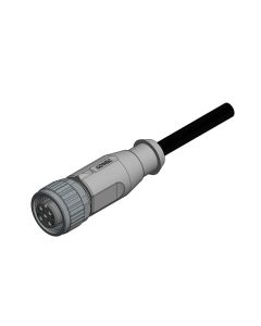 Female connector axial • A-coded • single ended • M12x1 • 3-pos. • 5 m • 0,34 mm² • TPU halogeenfree high flexible • Unshielded