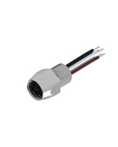 Sockets • Female connector axial • Front panel mounting • M8x1 • 5- pos. • B-coded • Wire • AWG24 • Unshielded  M8x0,5