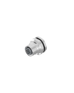 Sockets • Female connector axial • Back panel mounting • M12x1 • 4- pos. • 5,5 mm • A-coded • Solder pin • Unshielded  M16x1,5