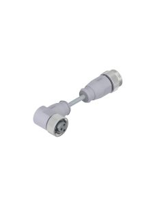 Female connector angled • Double ended • 7/8 • 2-pos.+PE • 0,6 m • 1,5 mm² • PVC • Unshielded
