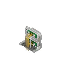 D-SUB Combination Dual Port • 7W2/7W2 • Dual port plug upper / Socket bottom • Solder pin angled
