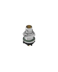 Flansch • Stecker axial • Hinterwandmontage • 3-pol. • 6 mm • A-codiert • THR • Ungeschirmt