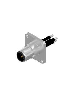Sockets • Front panel mounting • M12x1 • 4- pos. • L-coded • Wire • AWG14 • Power connectors • Male connector axial • 0,5 m