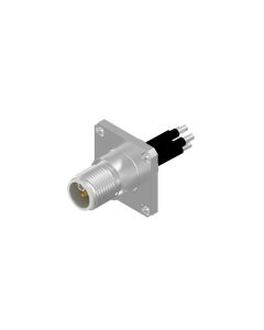 Flansch • Frontmontage • M12x1 • 4-pol.+FE • L-codiert • Litze • AWG14 • Power Steckverbinder • Stecker axial • 0,5 m