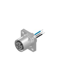 Flansch • Kupplung axial • Frontmontage • M12x1 • 5-pol. • A-codiert • Litze • AWG24 • Ungeschirmt  M16x1,5