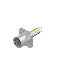 Flansch • Kupplung axial • Frontmontage • M12x1 • 8-pol. • A-codiert • Litze • AWG24 • Ungeschirmt  M16x1,5