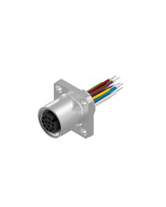 Flansch • Kupplung axial • Frontmontage • M12x1 • 12-pol. • A-codiert • Litze • AWG26 • Ungeschirmt  M16x1,5