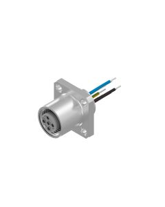 Flansch • Kupplung axial • Frontmontage • M12x1 • 4-pol. • A-codiert • Litze • AWG24 • Ungeschirmt  M16x1,5