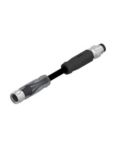 Female connector axial • A-coded • 2 LED • Double ended • M8x1 • 4- pos. • 0,3 m • 0,25 mm² • TPU halogeenfree high flexible • Unshielded