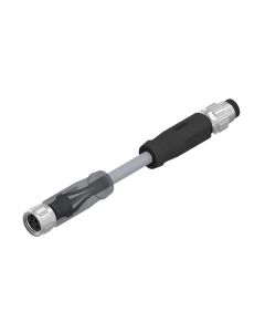 Female connector axial • A-coded • 2 LED • Double ended • M8x1 • 4- pos. • 0,6 m • 0,25 mm² • PVC • Unshielded