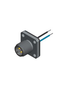 Flansch • Stecker axial • Frontmontage • M12x1 • 4-pol. • A-codiert • Litze • AWG24 • Ungeschirmt  M12x1