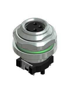Flansch • Kupplung axial • Hinterwandmontage • M8x1 • 3-pol. • 10 mm • A-codiert • SMT • Ungeschirmt