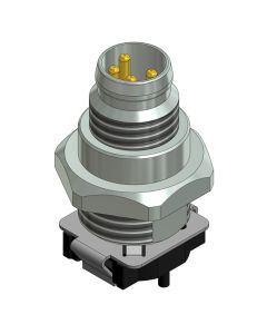 Flansch • Stecker axial • Frontmontage • M8x1 • 4-pol. • 9 mm • A-codiert • SMT • Geschirmt