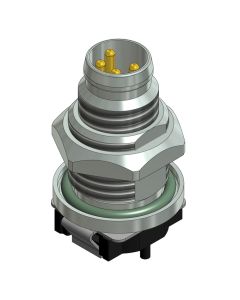 Flansch • Stecker axial • Hinterwandmontage • M8x1 • 4-pol. • 6 mm • A-codiert • SMT • Geschirmt