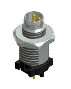 Flansch • Stecker axial • Frontmontage • M8x1 • 3-pol. • 13 mm • A-codiert • THR • Ungeschirmt