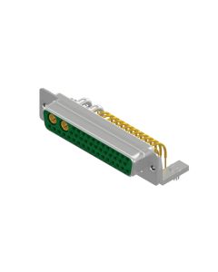 D-SUB Combination Standard • 43W2  [○○ • ] • Buchse • Lötpin abgewinkelt 9,40 mm • 50 Ohm • Crimp / Crimp abgewinkelt