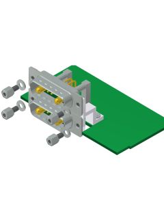 Micro TCA D-SUB • 7W2/7W2 • Dual Port Stift oben / Stift unten • Lötpin gewinkelt