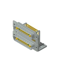 D-SUB Combination Dual Port • 17W2/17W2 • Dual port plug upper / Plug bottom • Solder pin angled