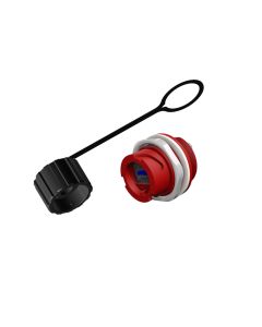 IP67 USB • Inline-Coupler mit Schutzkappe • USB 3.0 Typ A Bajonett  (IP67) • Kunststoff rot