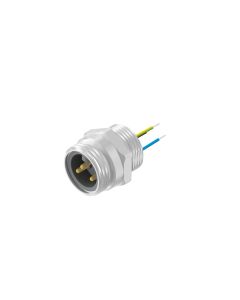 Flansch • Stecker axial • Frontmontage • 7/8 • 2-pol.+PE • Litze • AWG18 • Ungeschirmt  PG13,5