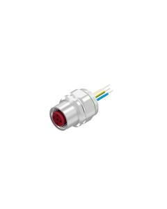 Sockets • Positioning • M12x1 • 5- pos. • A-coded • Wire • AWG24 • M16x1,5 • Female connector axial • 0,5 m