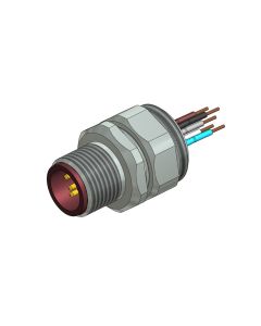 Sockets • Positioning • M12x1 • 4- pos. • A-coded • Wire • AWG24 • M16x1,5 • Male connector axial • 0,5 m