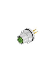 Sockets • Female connector axial • Back panel mounting • M12x1 • 4- pos. • 12 mm • D-coded • Solder pin • Shielded  M16x1,5 • Shielded