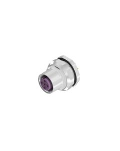 Sockets • Female connector axial • Back panel mounting • M12x1 • 4- pos. • 5,5 mm • B-coded • Solder pin • Shielded  M16x1,5 • Shielded