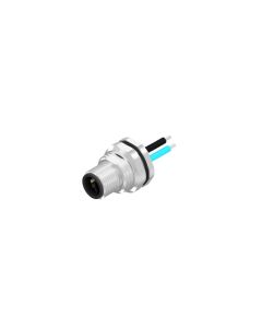 Flansch • Stecker axial • Hinterwandmontage • M12x1 • 4-pol. • T-codiert • Litze • 1,5 mm² • Ungeschirmt  M16x1,5 • 0,5 m