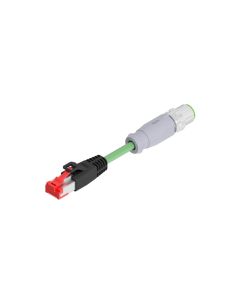 Male connector axial • D-coded • Double ended • 4- pos. • AWG26 • Shielded