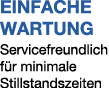 EINFACHE WARTUNG Servicefreundlich f r minimale Stillstandszeiten