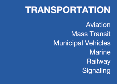 TRANSPORTATION Aviation Mass Transit Municipal Vehicles Marine Railway Signaling