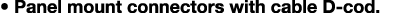 • Panel mount connectors with cable D cod. 