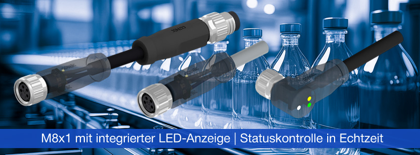 Sensorsteckverbinder mit LED-Statusanzeige
